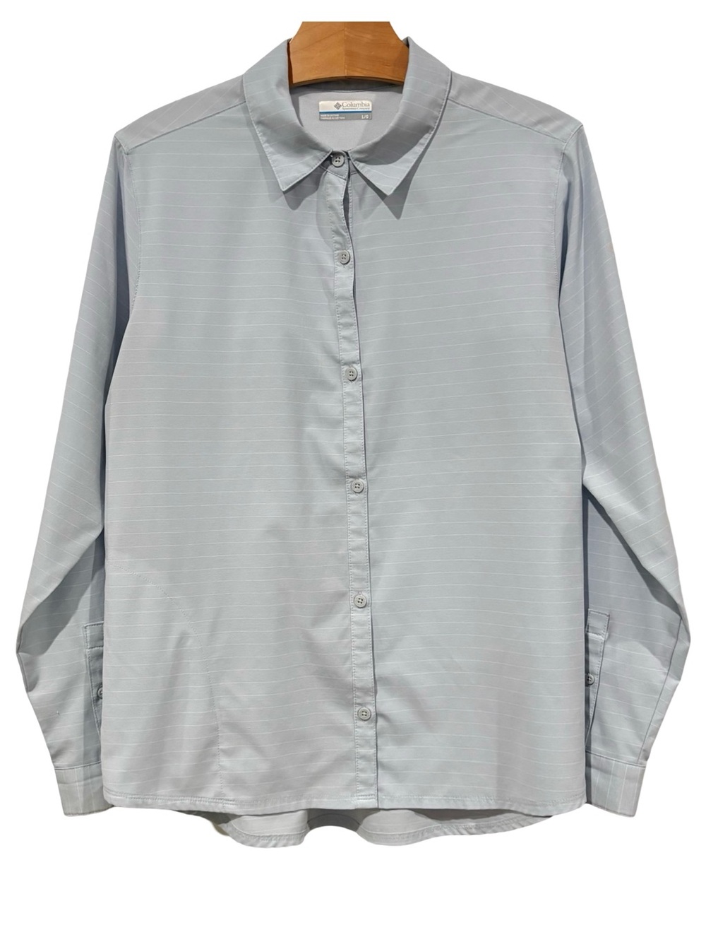 Columbia Lightweight Shirt Vented Blue Large Zip Pocket